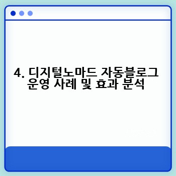 4. 디지털노마드 자동블로그 운영 사례 및 효과 분석