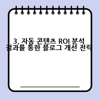 3. 자동 콘텐츠 ROI 분석 결과를 통한 블로그 개선 전략