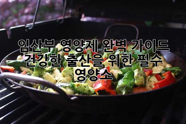임산부 영양제 완벽 가이드: 건강한 출산을 위한 필수 영양소