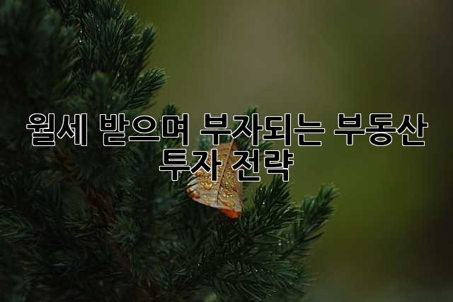 월세 받으며 부자되는 부동산 투자 전략