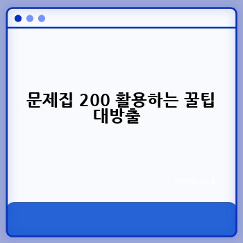  문제집 200 활용하는 꿀팁 대방출 