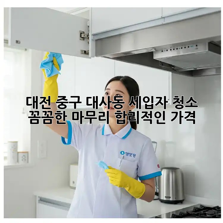 대전 중구 대사동 세입자 청소: 꼼꼼한 마무리, 합리적인 가격!