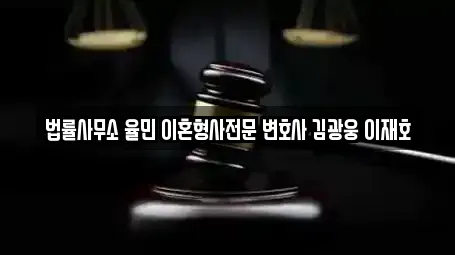 법률사무소 율민 이혼형사전문 변호사 김광웅 이재호