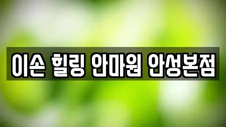 이손 힐링 안마원 안성본점