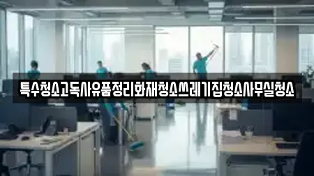 특수청소고독사유품정리화재청소쓰레기집청소사무실청소