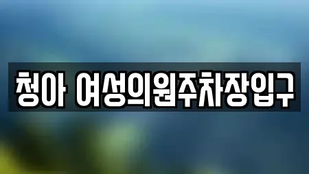 청아 여성의원주차장입구