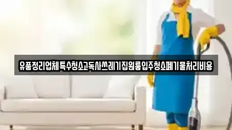 유품정리업체특수청소고독사쓰레기집원룸입주청소폐기물처리비용