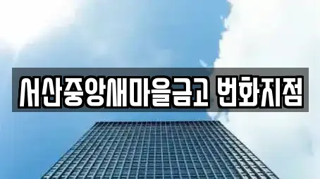 서산중앙새마을금고 번화지점