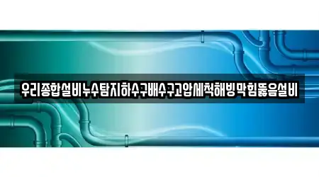 우리종합설비누수탐지하수구배수구고압세척해빙막힘뚫음설비