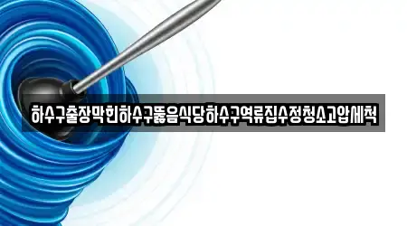 하수구출장막힌하수구뚫음식당하수구역류집수정청소고압세척