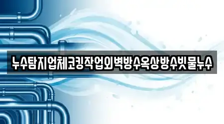 누수탐지업체코킹작업외벽방수옥상방수빗물누수