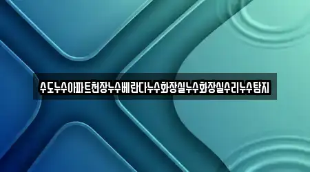 수도누수아파트천장누수베란다누수화장실누수화장실수리누수탐지