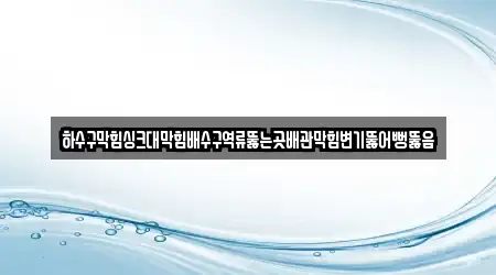 하수구막힘싱크대막힘배수구역류뚫는곳배관막힘변기뚫어뻥뚫음