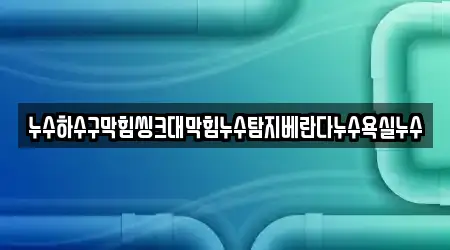 누수하수구막힘씽크대막힘누수탐지베란다누수욕실누수