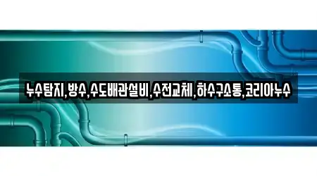 누수탐지,방수,수도배관설비,수전교체,하수구소통,코리아누수