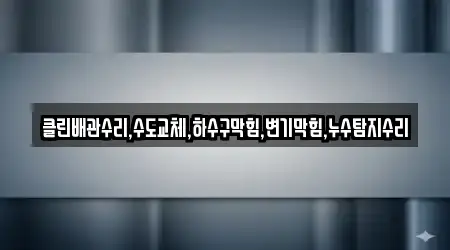 클린배관수리,수도교체,하수구막힘,변기막힘,누수탐지수리