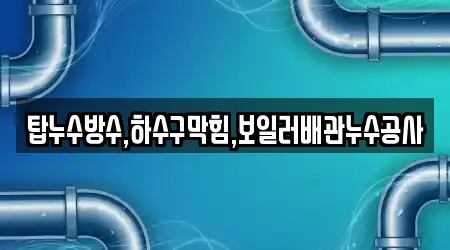탑누수방수,하수구막힘,보일러배관누수공사