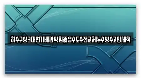 하수구싱크대변기배관막힘뚫음수도수전교체누수방수고압세척