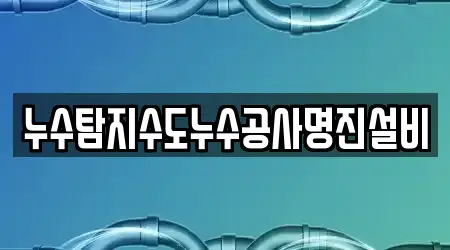 누수탐지수도누수공사명진설비