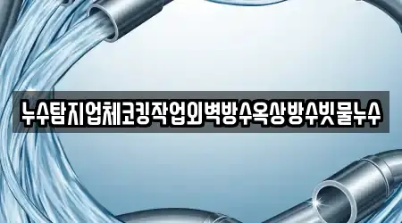 누수탐지업체코킹작업외벽방수옥상방수빗물누수