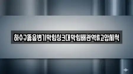 하수구뚫음변기막힘싱크대막힘배관역류고압세척