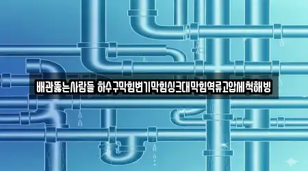 배관뚫는사람들 하수구막힘변기막힘싱크대막힘역류고압세척해빙