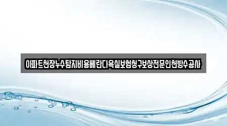 아파트천장누수탐지비용베란다욕실보험청구보상전문인천방수공사