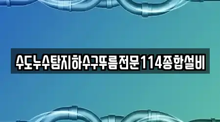 수도누수탐지하수구뚜름전문114종합설비