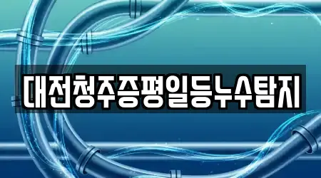 대전청주증평일등누수탐지