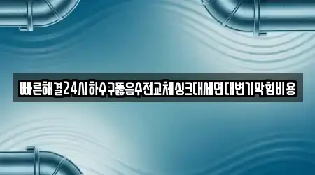 빠른해결24시하수구뚫음수전교체싱크대세면대변기막힘비용