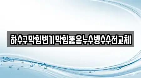 하수구막힘변기막힘뚫음누수방수수전교체
