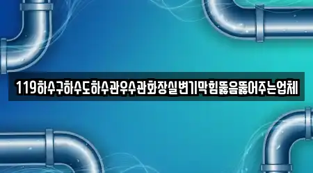 119하수구하수도하수관우수관화장실변기막힘뚫음뚫어주는업체