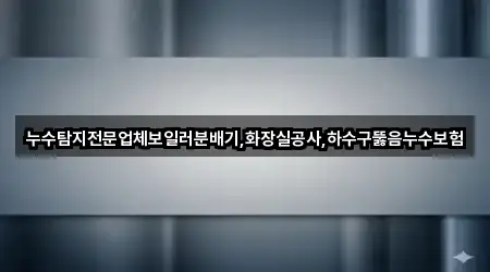 누수탐지전문업체보일러분배기,화장실공사,하수구뚫음누수보험