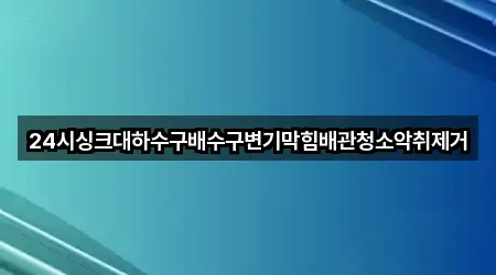 24시싱크대하수구배수구변기막힘배관청소악취제거