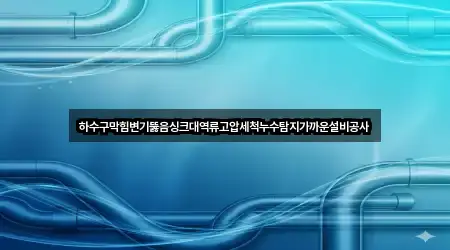 하수구막힘변기뚫음싱크대역류고압세척누수탐지가까운설비공사